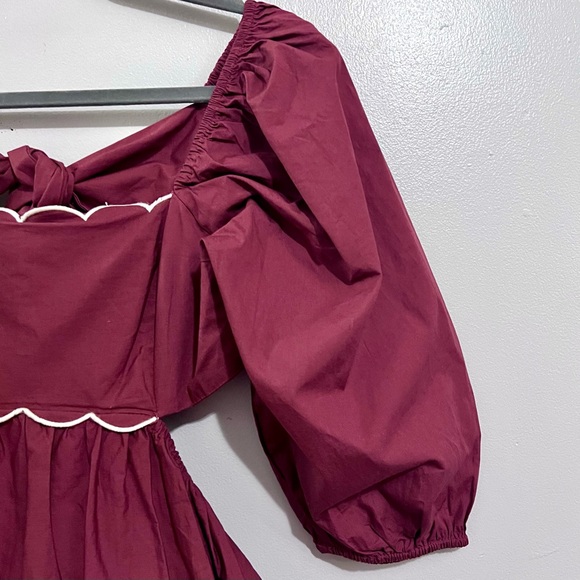 NWT Anthropologie Forever That Girl Sandalwood Brown Scalloped Dress MSRP$160 - Picture 6 of 16